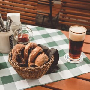 Why are beer and pretzels considered ideal Lenten fare?