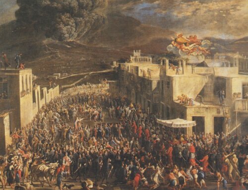 The people process with St. Januarius’ relics as Mount Vesuvius threatens