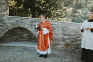 What color does the bishop wear at confirmations? And why?
